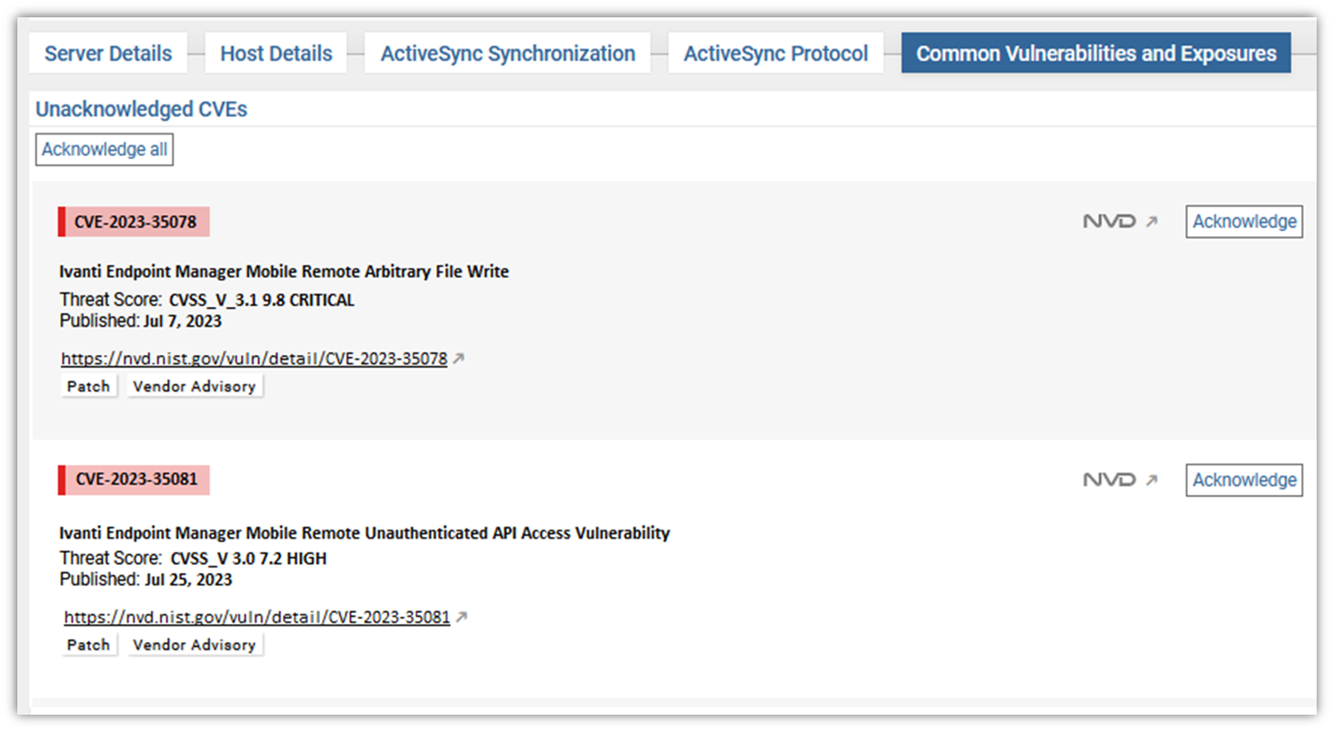 example-of-cve-monitoring-results-for-an-affected-ivanti-epmm-server-under-isec7-sphere