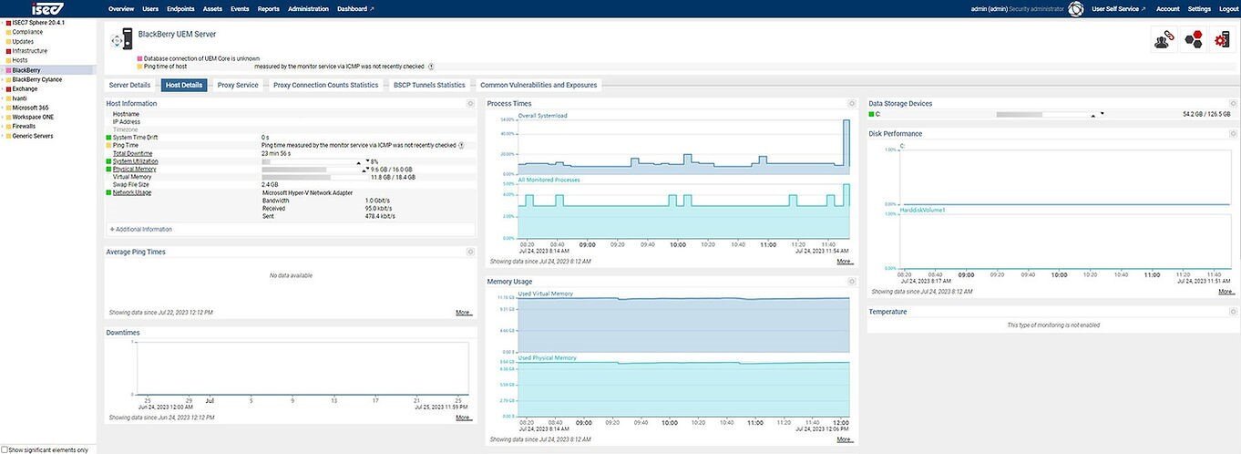 Continuous monitoring with ISEC7 Sphere