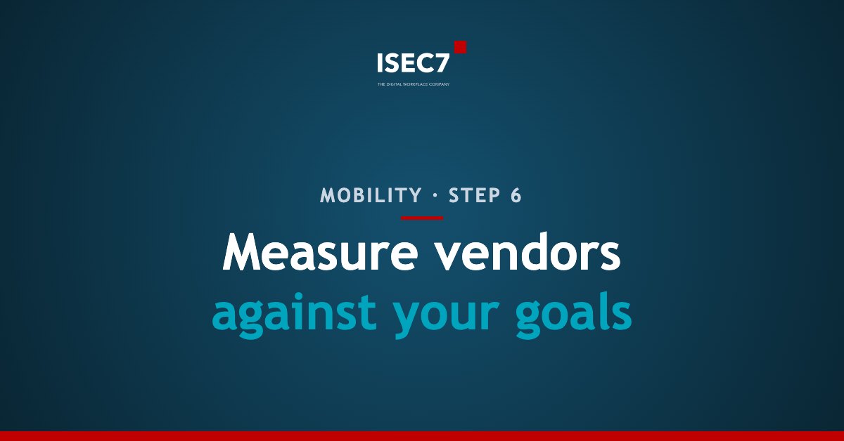 Measure vendors against your goals