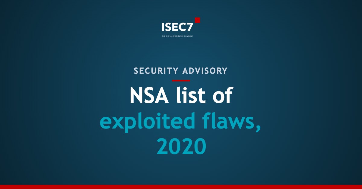 NSA list of exploited flaws, 2020